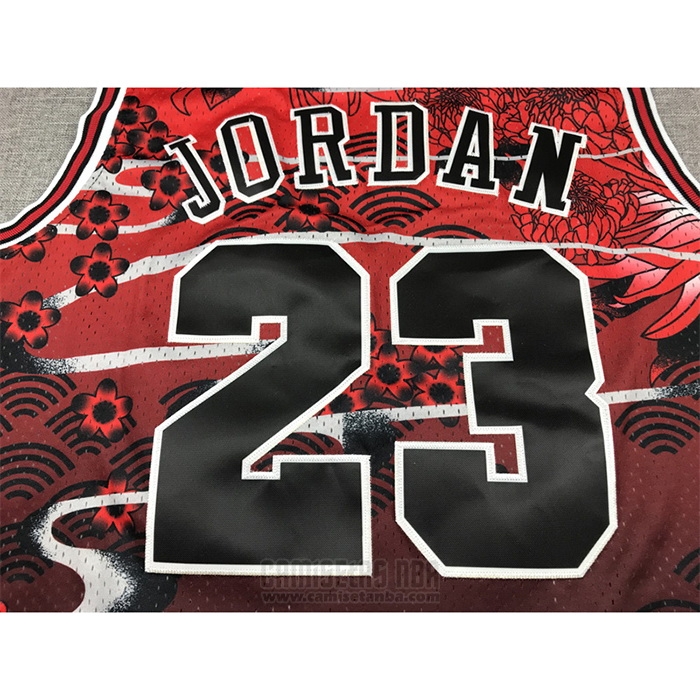 Camiseta Chicago Bulls Michael Jordan #23 Mitchell & Ness Lunar New Year Rojo